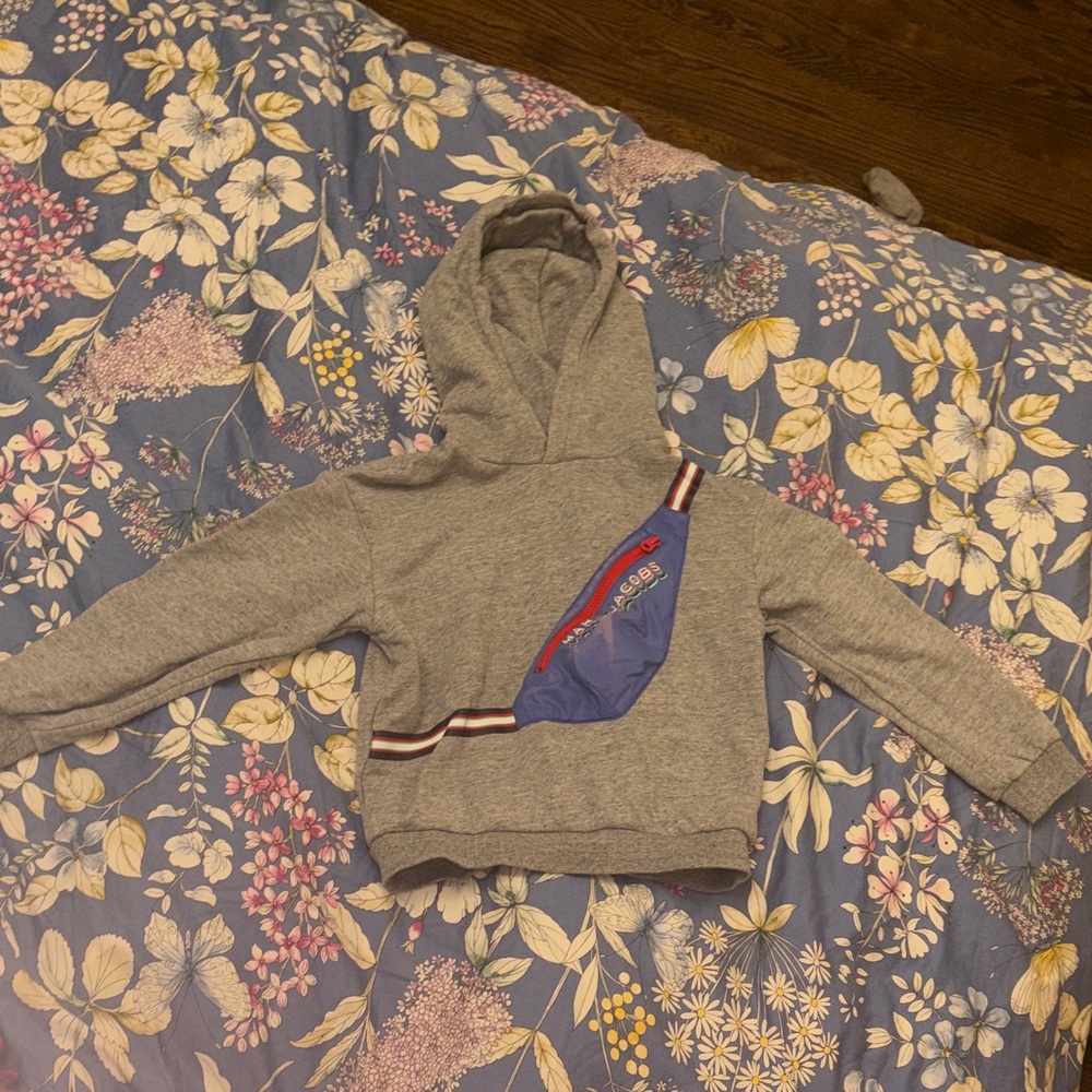 Marc Jacobs Gray Hoodie with Blue Accent